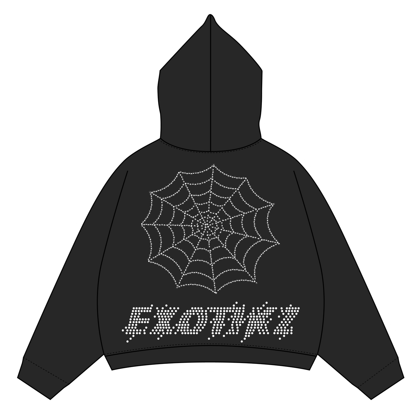 Venom Full Zip-Up Rhinestone Hoodie