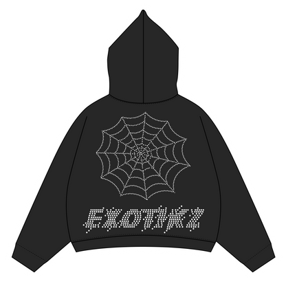 Venom Full Zip-Up Rhinestone Hoodie